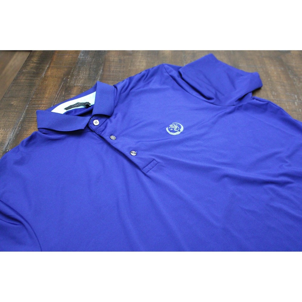 Greyson Golf Polo Shirt Mens Large Purple Performance Stretch Jersey Collared